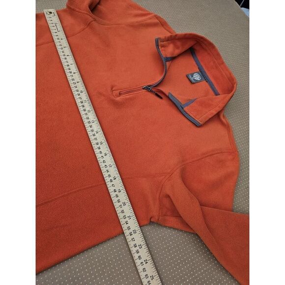 REI Co-op Long Sleeve 1/4 Zip Fleece Pullover Sweater Men's Medium Orange - Picture 8 of 11